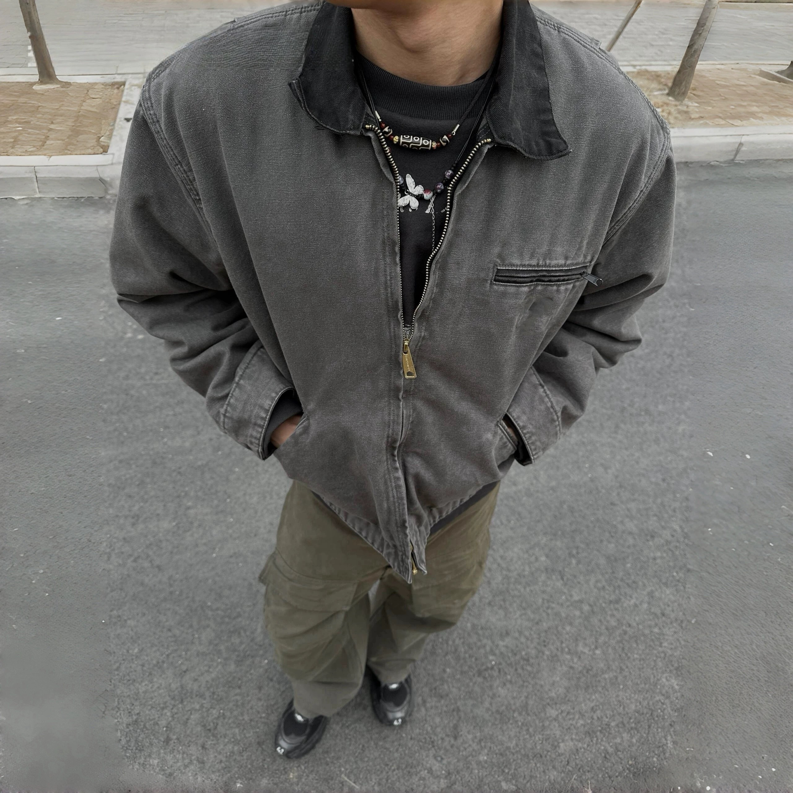 卡哈教徒的狂欢!美式卡哈底特律J97重磅水洗做旧夹克cleanfit外套