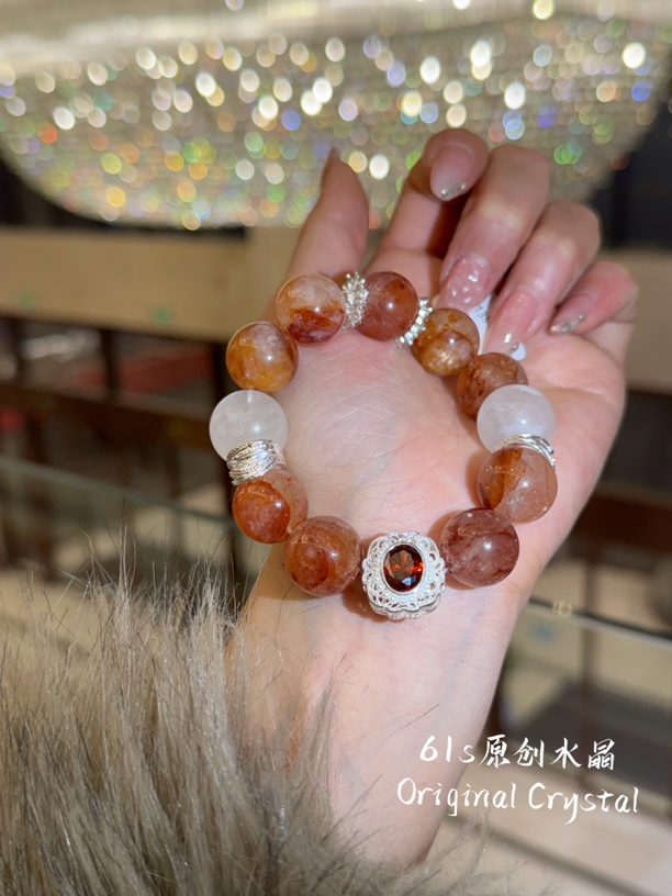 【136➡️需68拍两单】红胶花浓郁红手串富贵花手串礼物