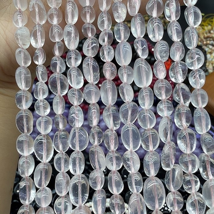 未镶嵌珠宝半成品水晶卡5×8冰种粉一条