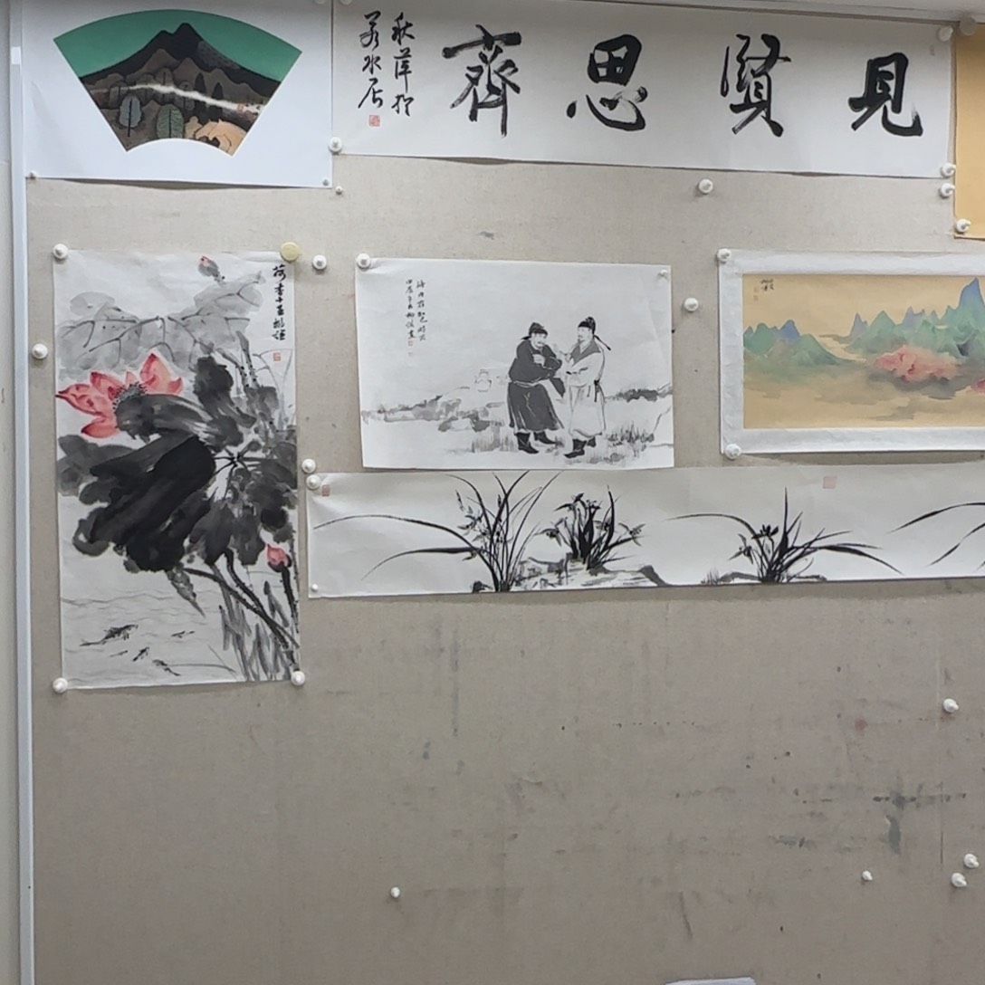 国画柳谦 五幅 荷香 海内 兰花 山水 牡丹