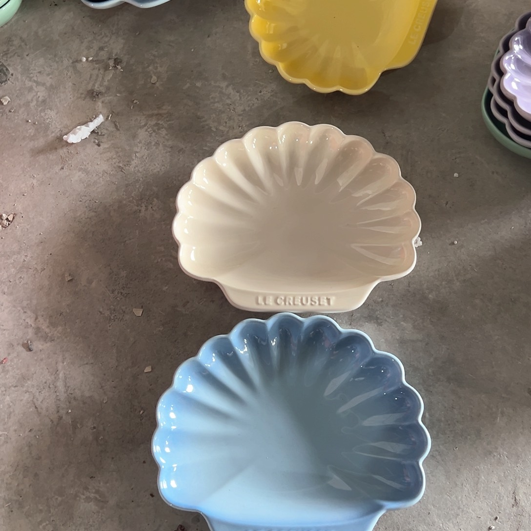 陶瓷 大贝壳 天蓝色 奶白色