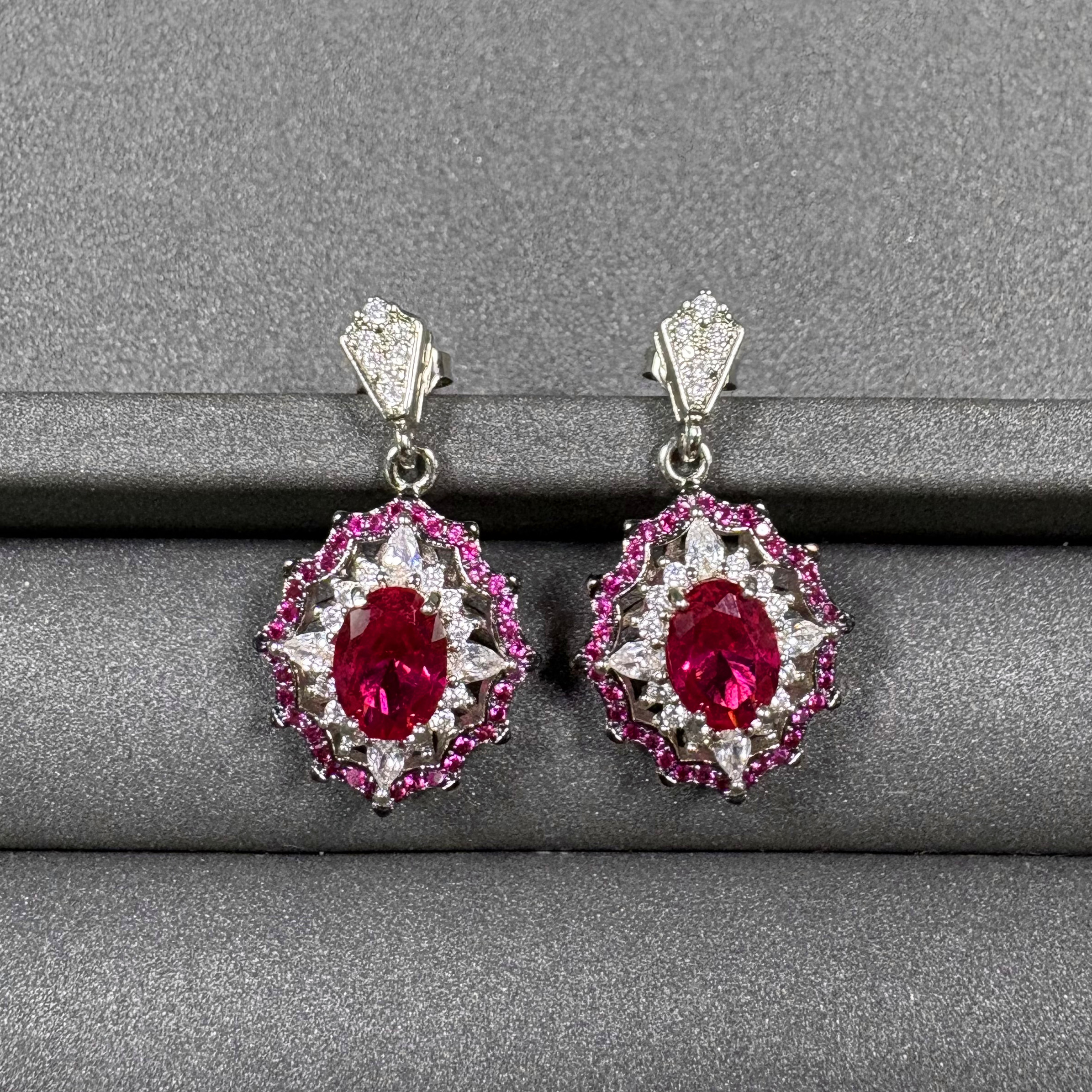 【高级定制】高贵典藏级红宝石耳钉928