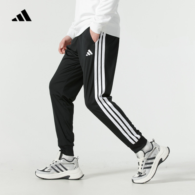 adidas阿迪达斯男裤休闲裤子正品宽松运动裤针织通勤长裤JI8809