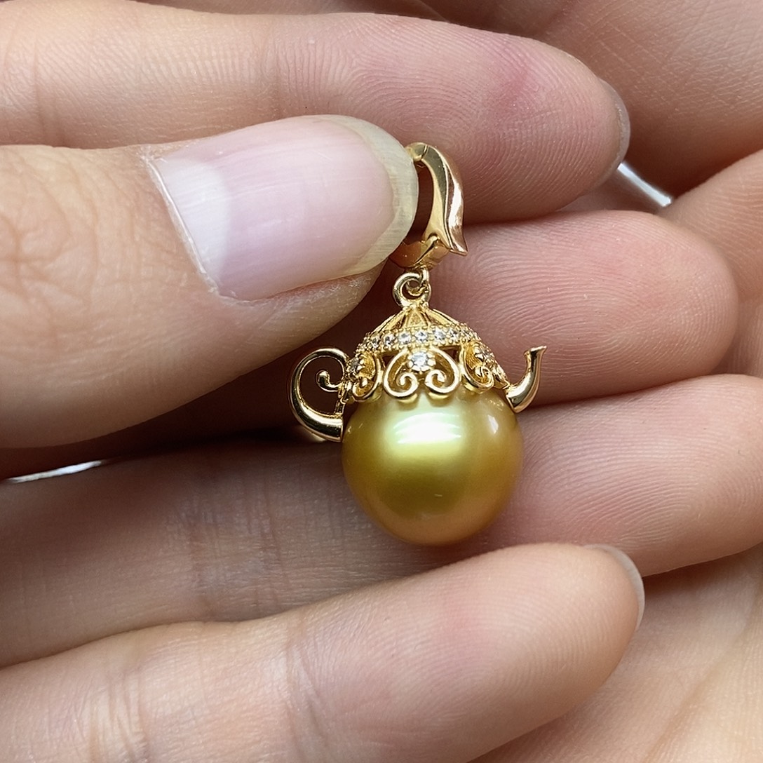 吊坠(不含链)海水珍珠银S925镶嵌