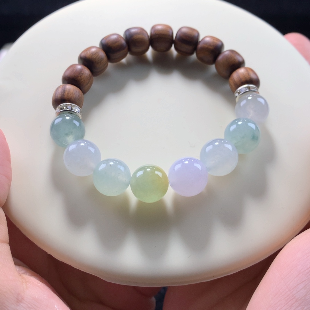 翡翠手链未镶嵌冰胶果冻串