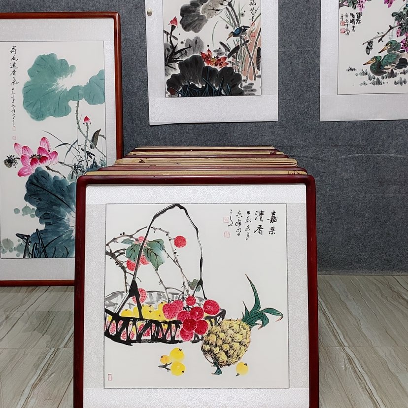 【闪购商品】国画书画作品带框65×65厘米