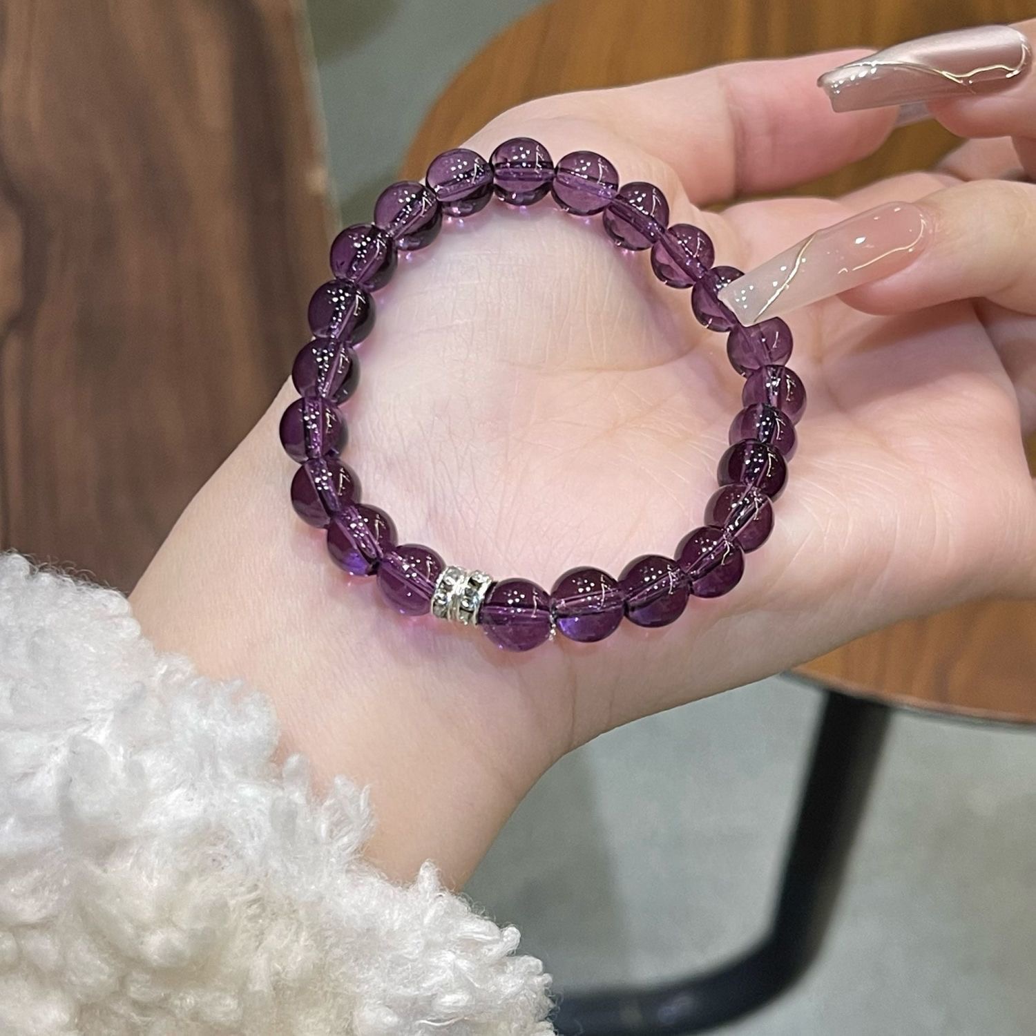 手链 成功上岸高级紫色手链冰透精致气质幸运转运女款礼物