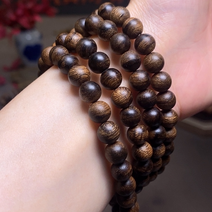 沉香手串越南芽庄帝王紫棋瘤疤0.6×108