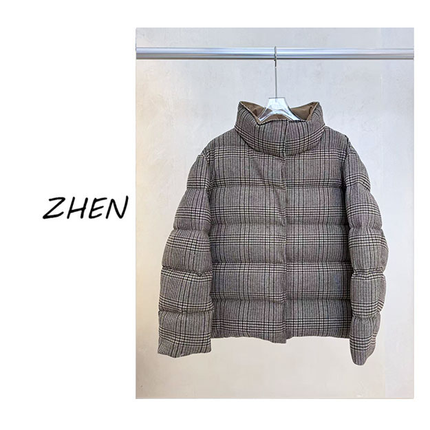 【ZHEN】25K01559 2025新款羊毛棉服外套职场风小众设计师款