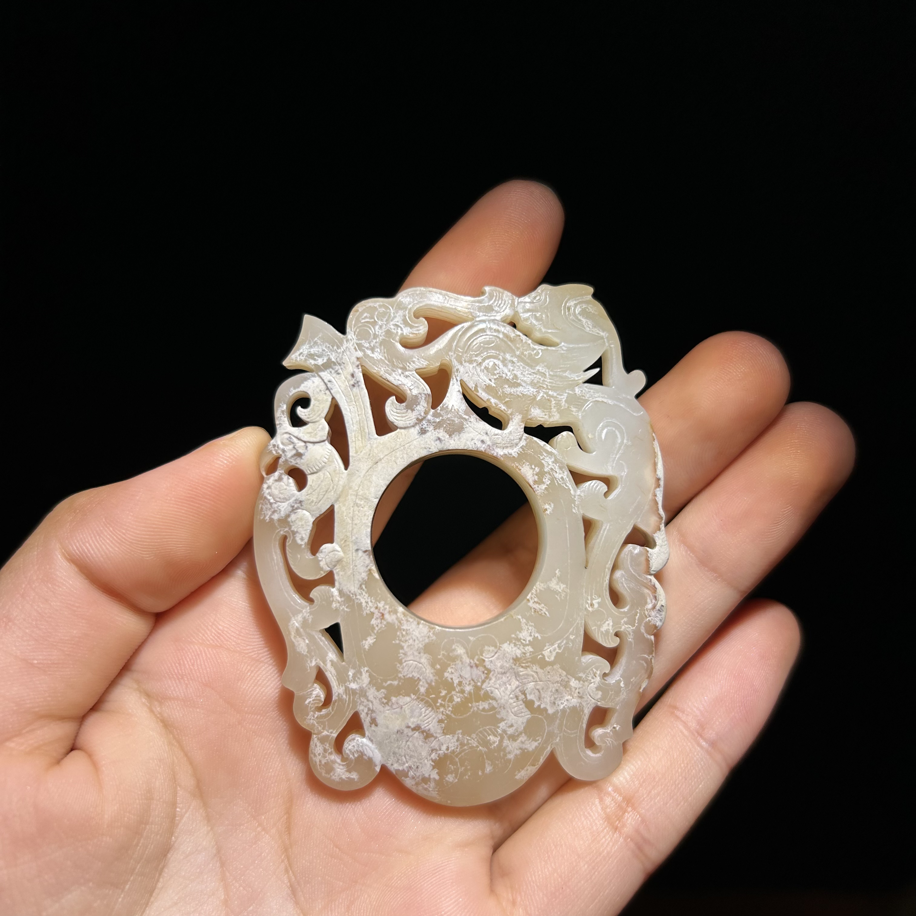 玲珑古玉收藏和田玉鸡心佩