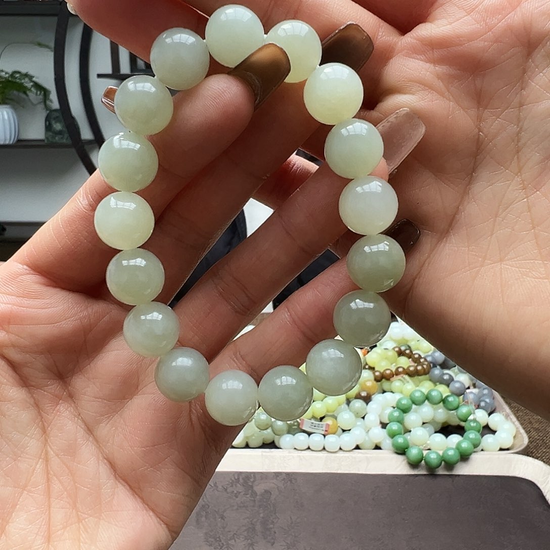 和田玉未镶嵌手链12野牛沟