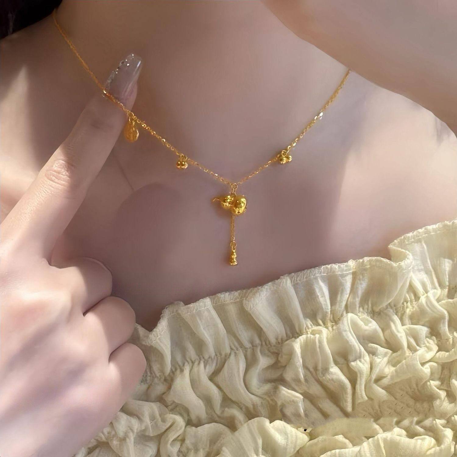 【泓金链】福禄葫芦项链女款新中式葫芦
