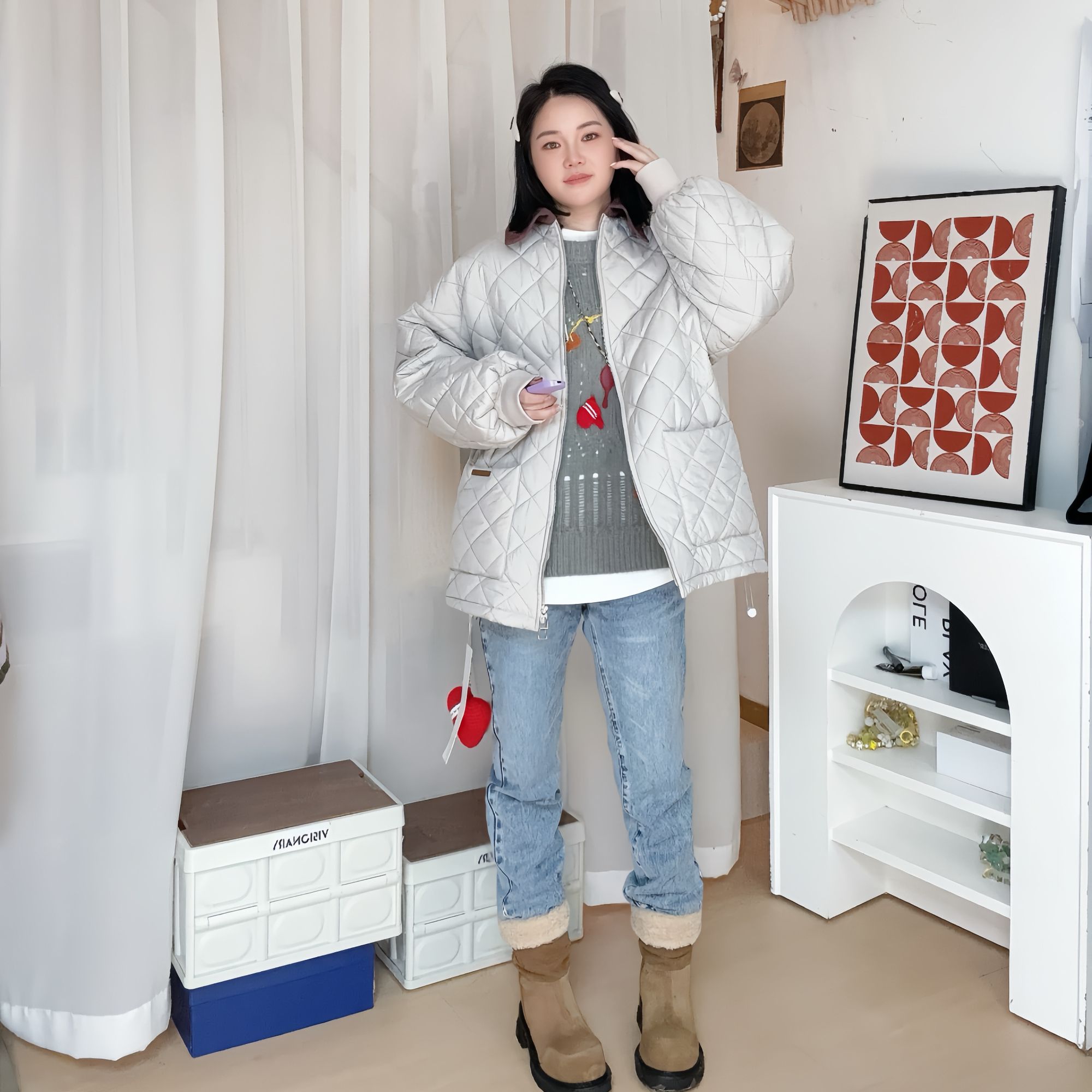 YOUWEI有尾授权25春季新款糯米牛仔修身九分裤Y5125106