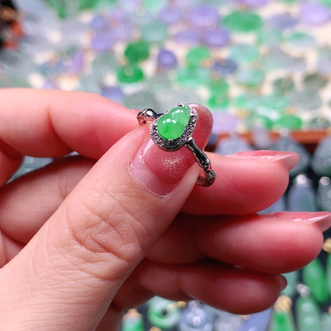 翡翠银S925镶嵌吊坠(不含链)