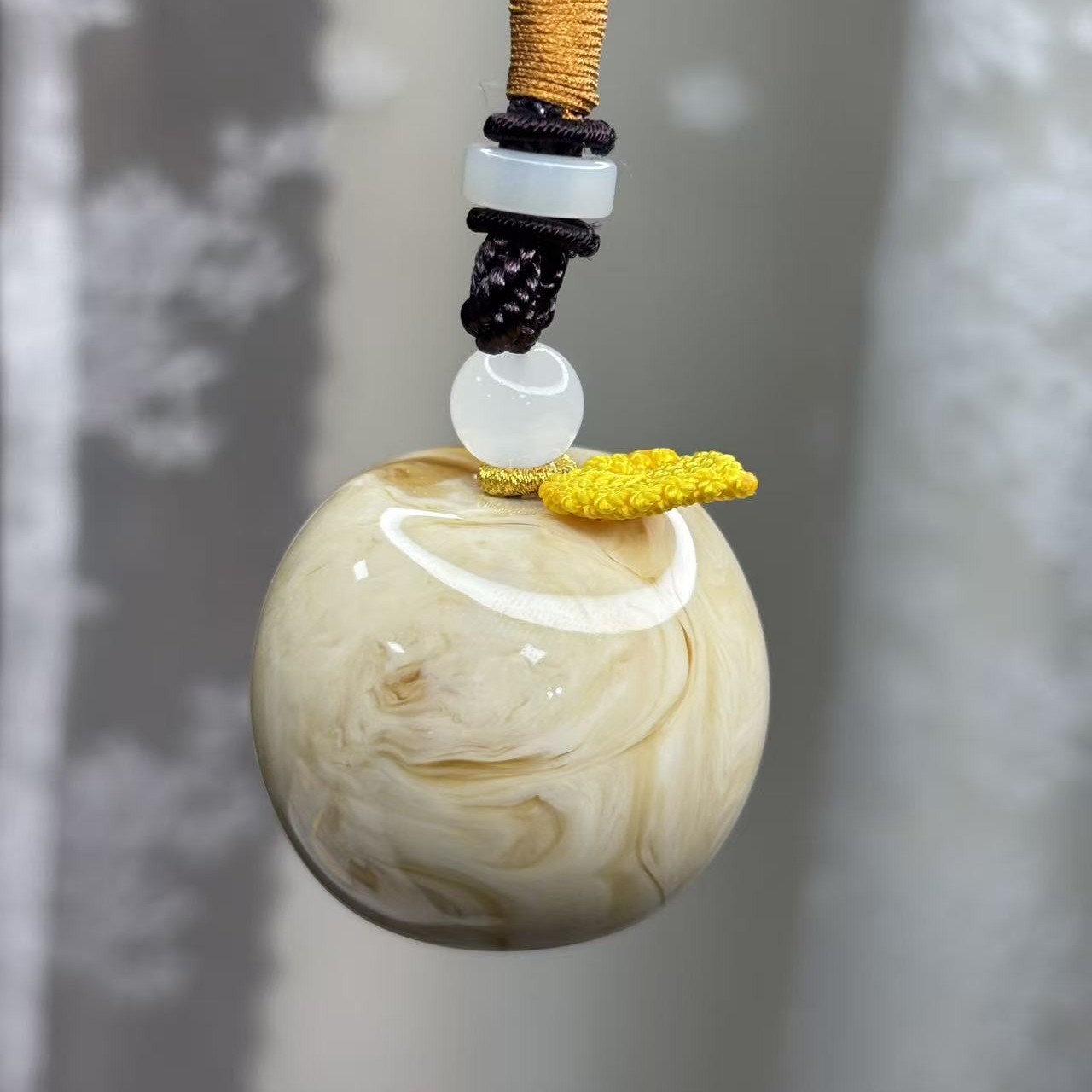 非金属珐琅吊坠  蜜蜜老蜡象牙白色吊坠车挂