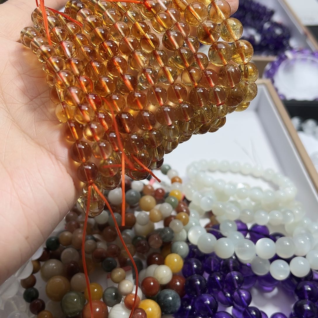 水晶手链未镶嵌黄塔晶7.2-7.8mm