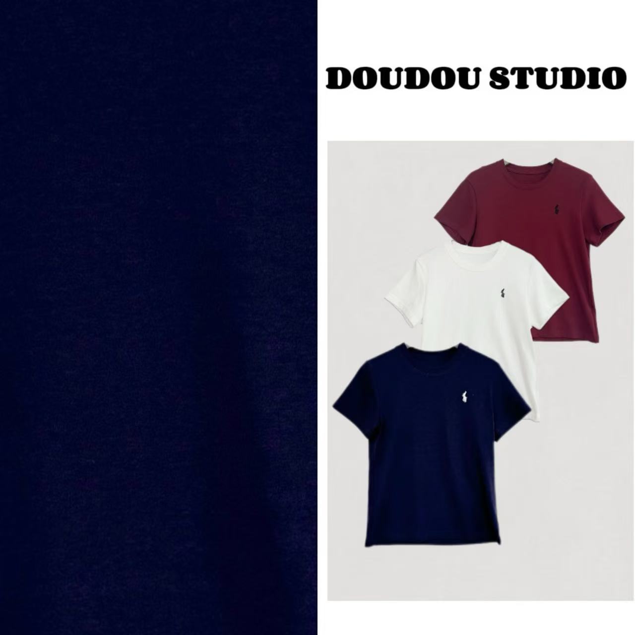 【兜兜】小战士 老钱风高质感刺绣简约百搭修身短袖T恤 210123