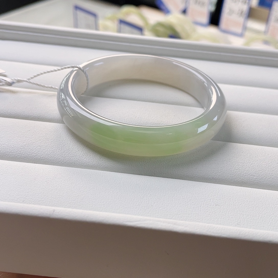 和田玉未镶嵌手镯冰底紫翠 梦幻仙气  珠光宝气 钢板老料