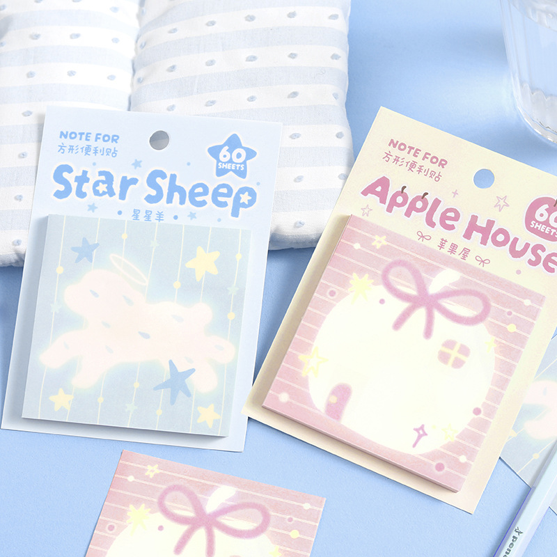 NOTEFOR便利贴梦幻小镇系列韩系星星蝴蝶结主题手帐留言N次贴