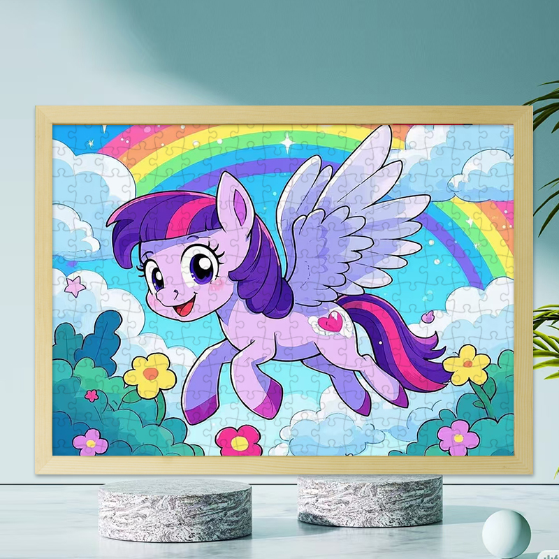 小马宝莉卡通木质拼图6-10岁女孩生日礼物有框高颜值益智玩具平图