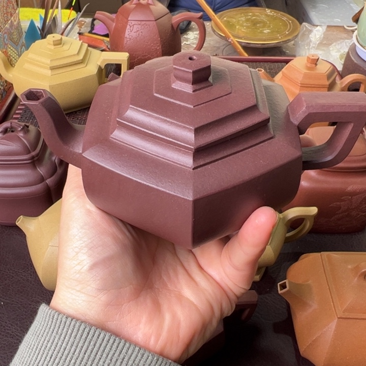 紫砂茶壶紫泥雪华微瑕