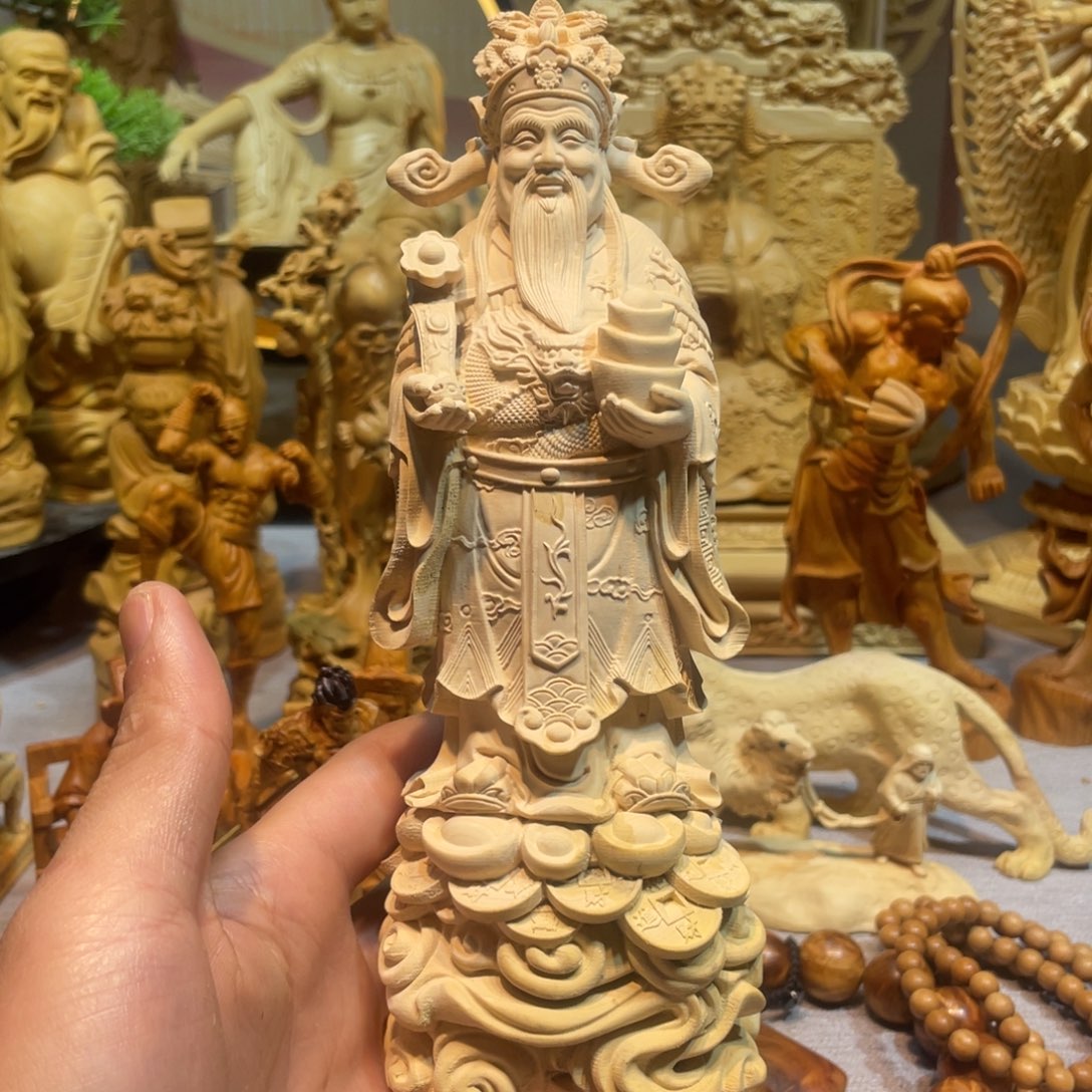 黄杨木黄杨木财神微瑕