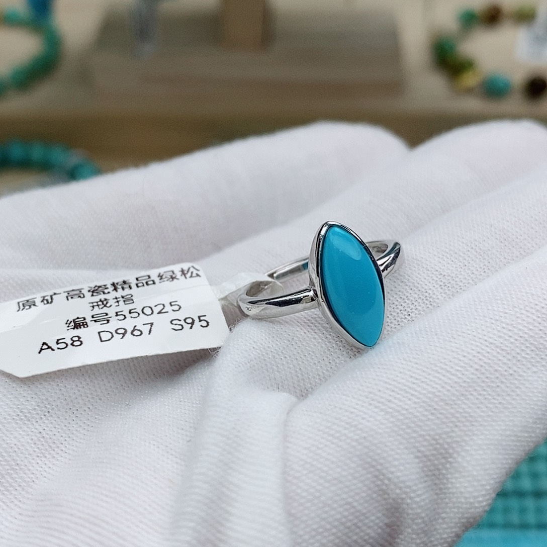 绿松石珠宝奇石银S925镶嵌