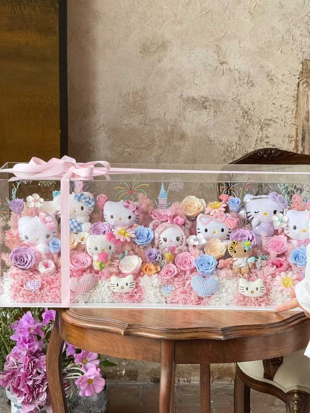 圣诞节情人节礼物盒hellokitty永生花束超大号生日表白送女友闺蜜