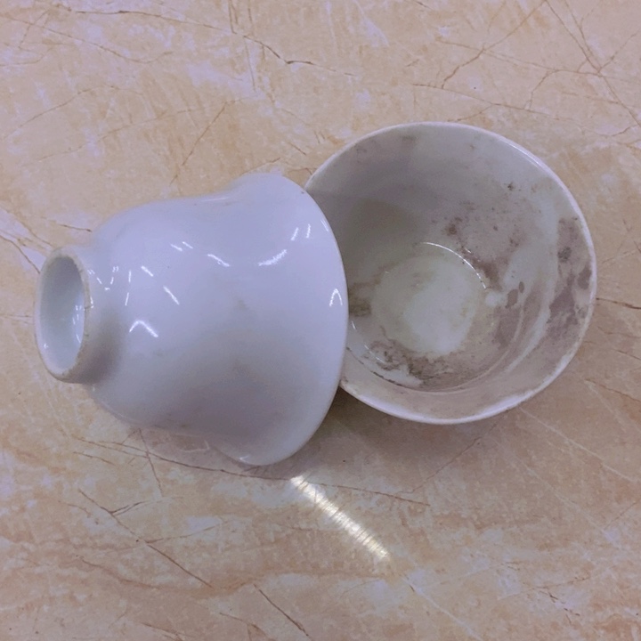 陶2个 9*6厘米老白胎杯子