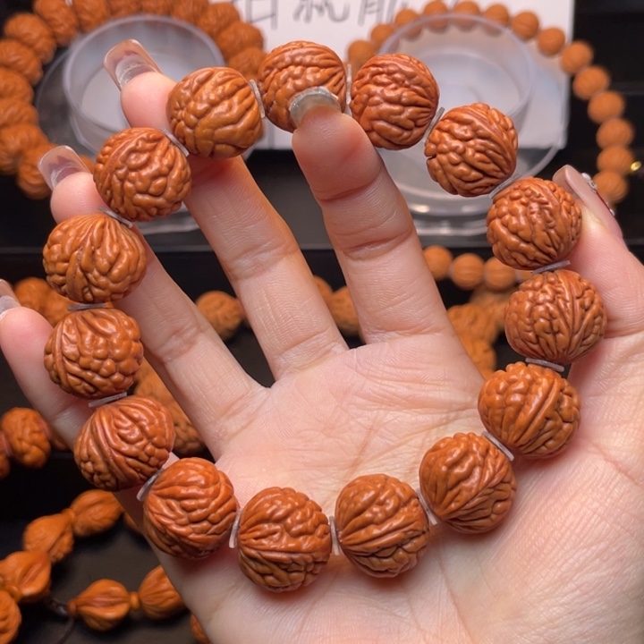 桃核手串18尺寸红魔荔枝（19号链接）