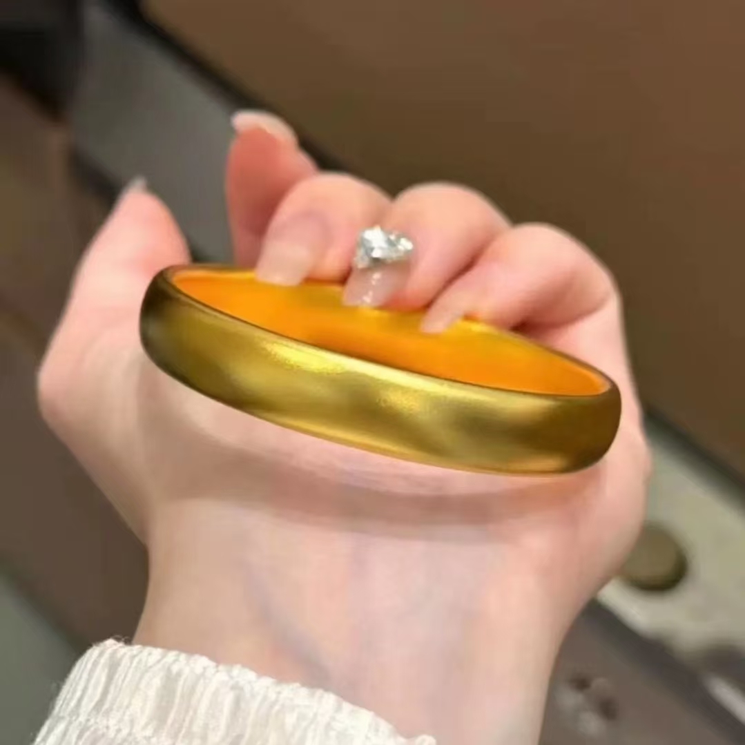 铜合金手镯 哑光泥鳅背轮胎手镯女款时尚素圈磨砂传承久不掉色