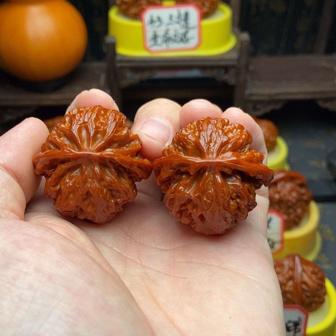 摆***2吊坠文玩核桃38苹果园