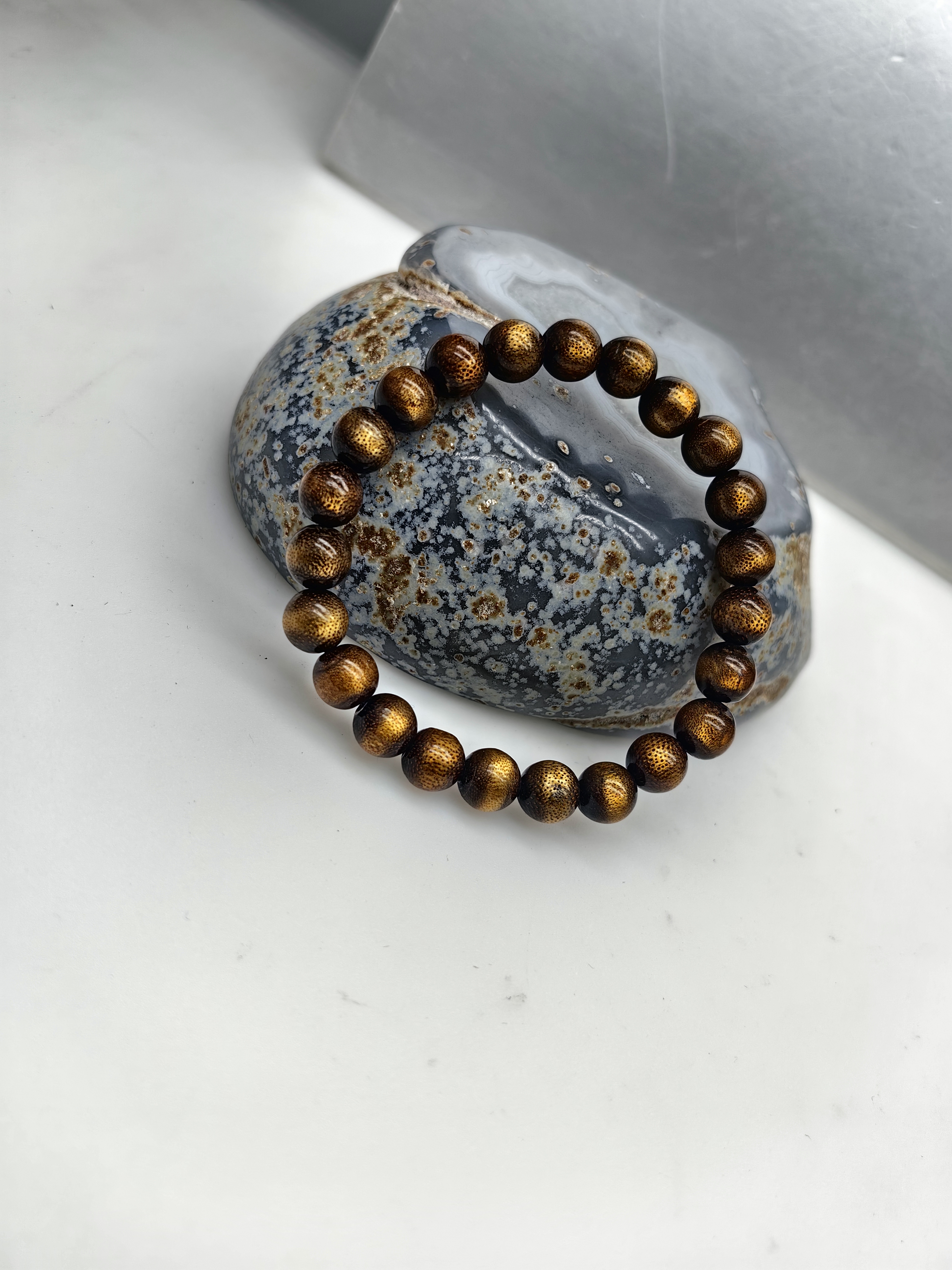 8mm 金柳手链 圆珠手链 达人