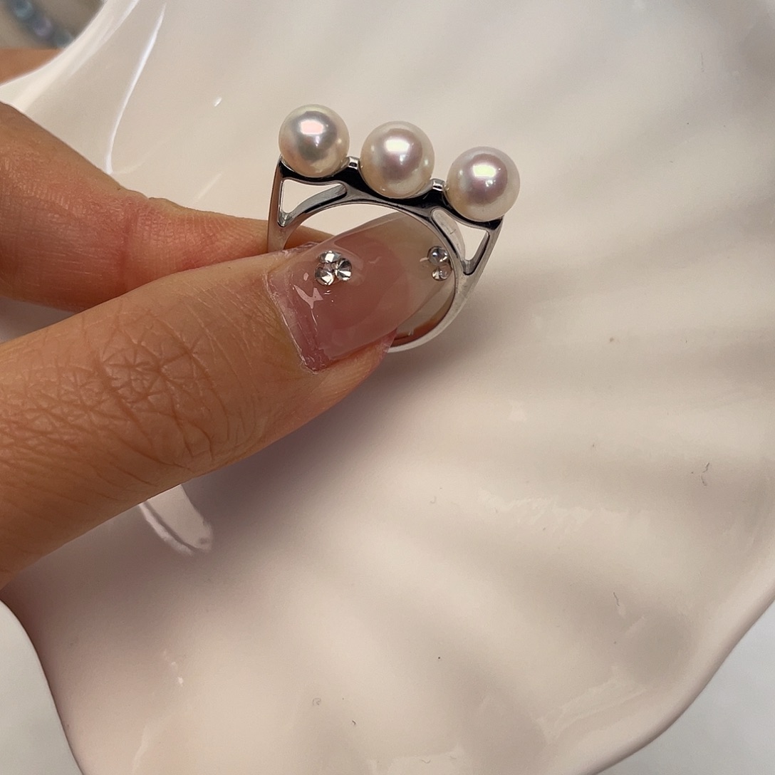 海水珍珠戒指银S925镶嵌