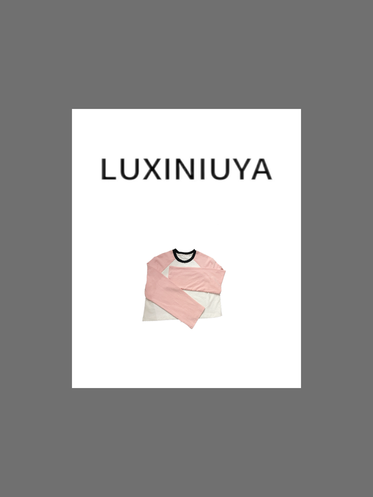 【LUXINIUYA】早春圆领谬系插肩袖字母百搭上衣#CX2505
