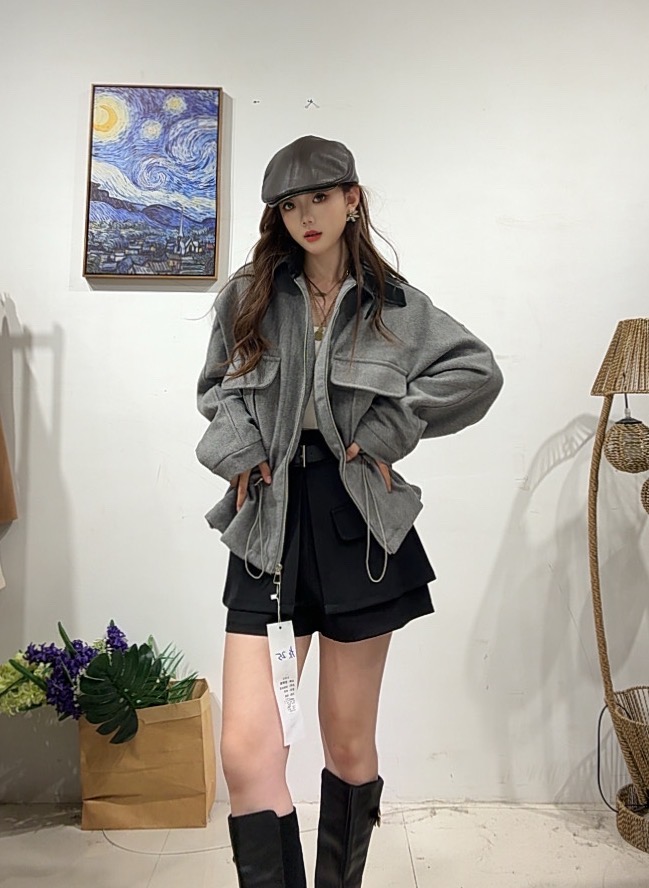 133区9939秋冬抽绳收腰街头帅气休闲外套