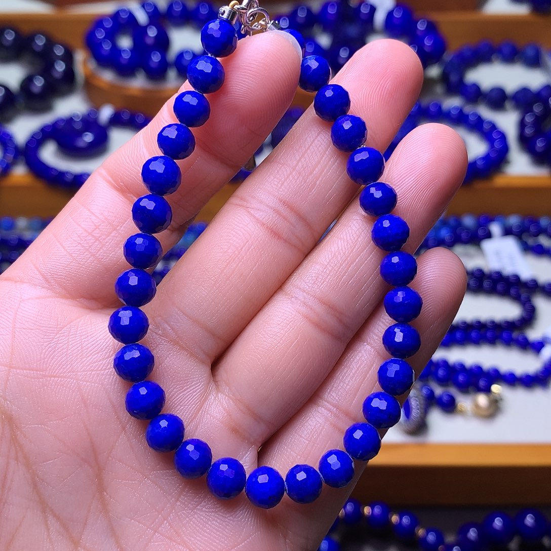 青金石未镶嵌手串6m天花板爆闪刻面手链1015