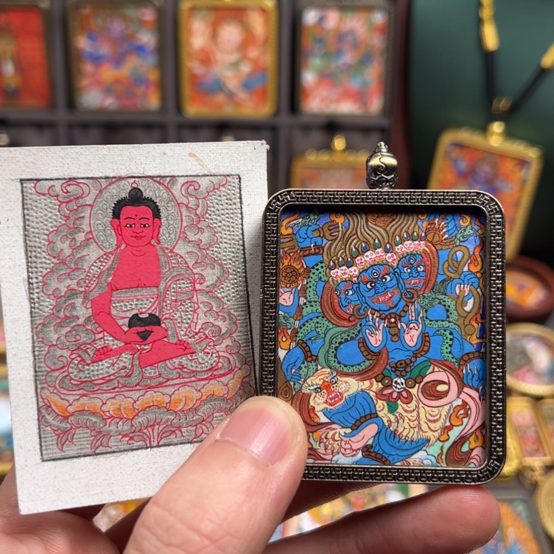 庭***深吊坠秽迹金刚纯手绘唐卡作品