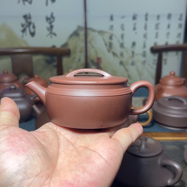 茶壶紫砂半手工，紫泥，150cc新款汉瓦