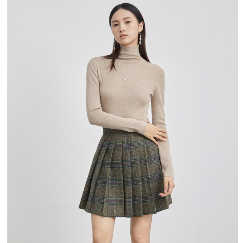 圣迪奥雅丹风半高领打底时尚简约气质纯色针织衫S223Z3568