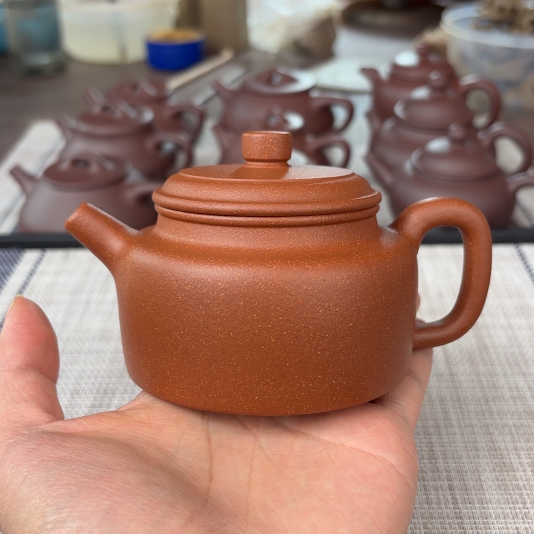 茶壶紫砂半手工红降坡德钟壶230cc