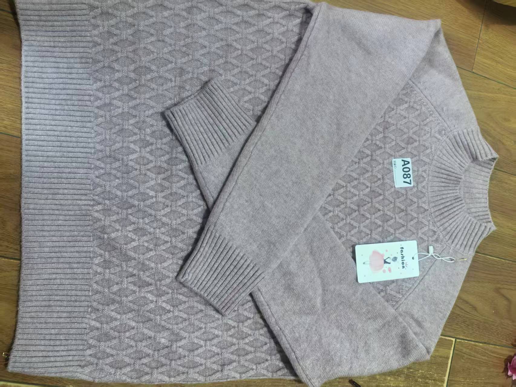 087半高领针织毛衣套头秋冬针织衫百搭时尚长袖