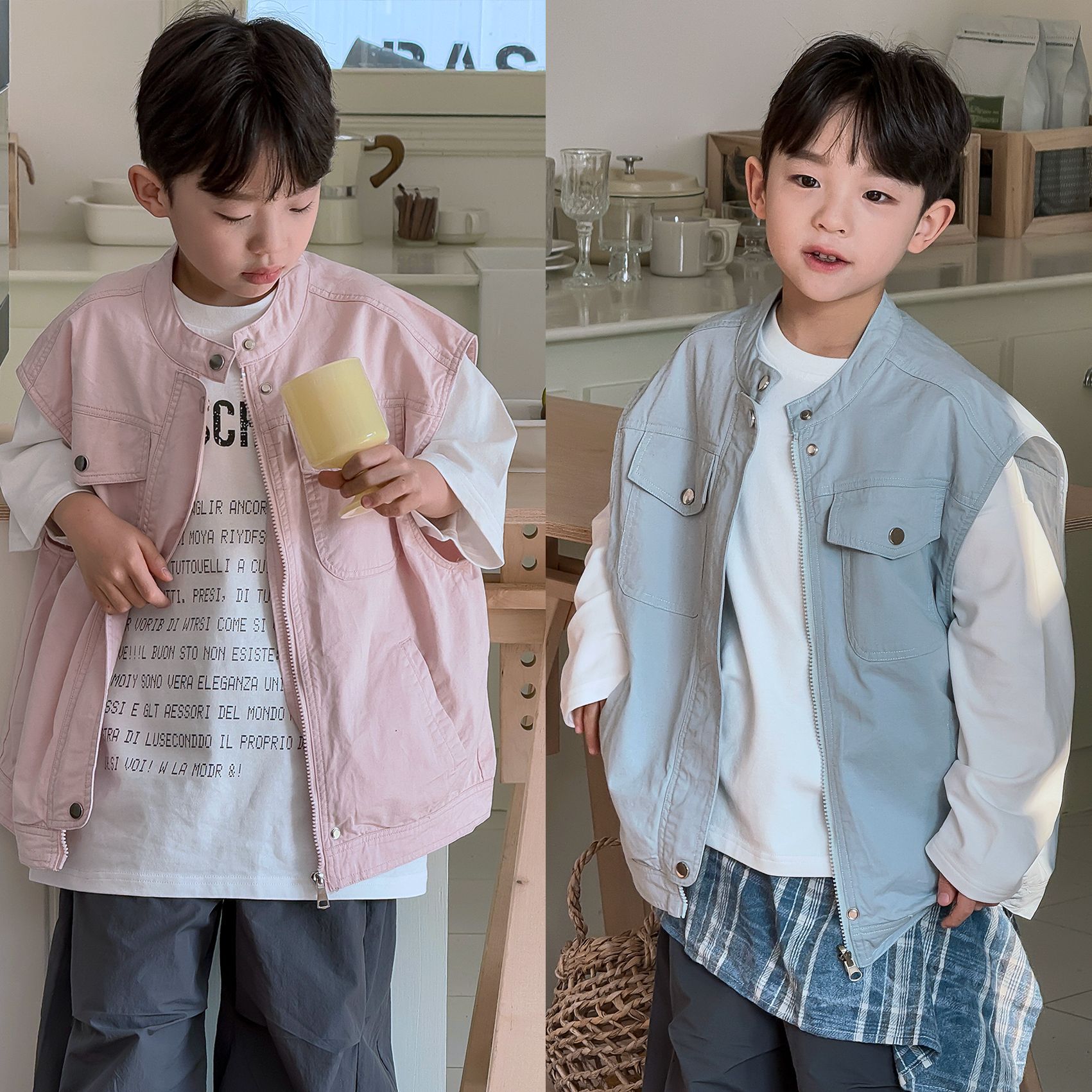 25春童装中小童男童水洗 柔软斜纹棉布坎肩宽松马甲背心上衣05