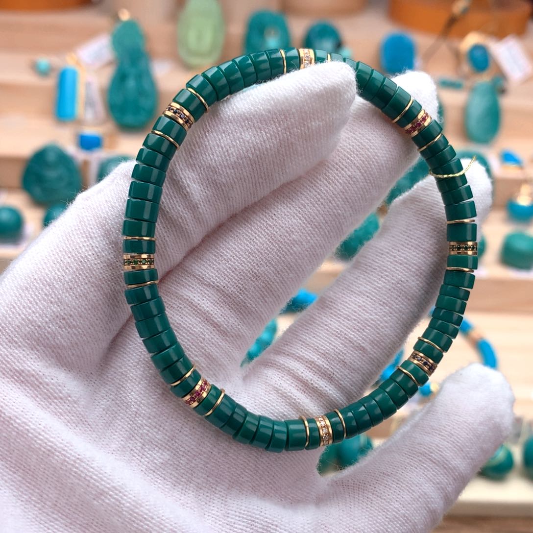 18K金镶嵌绿松石配饰