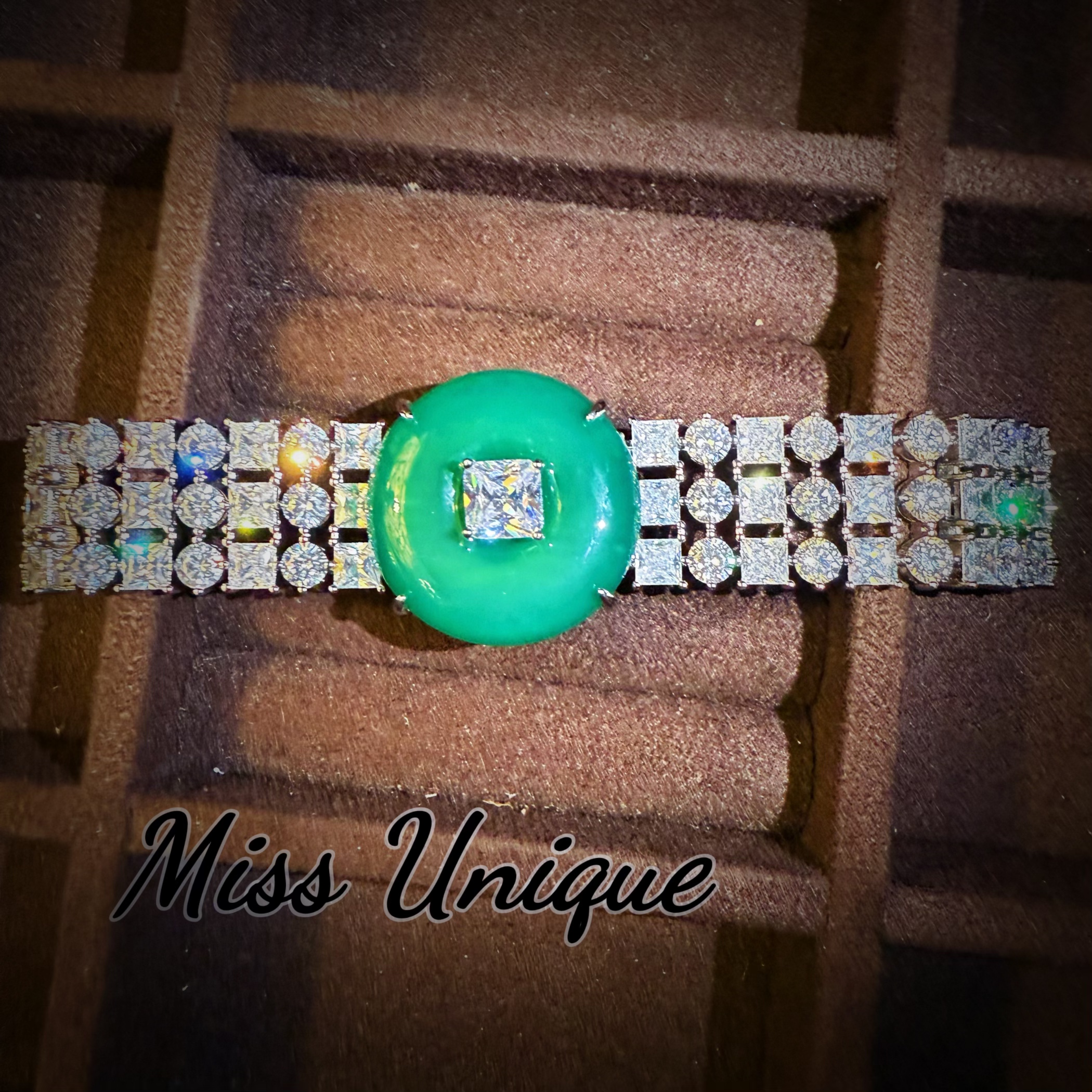   D5199绿色平安扣三排手链