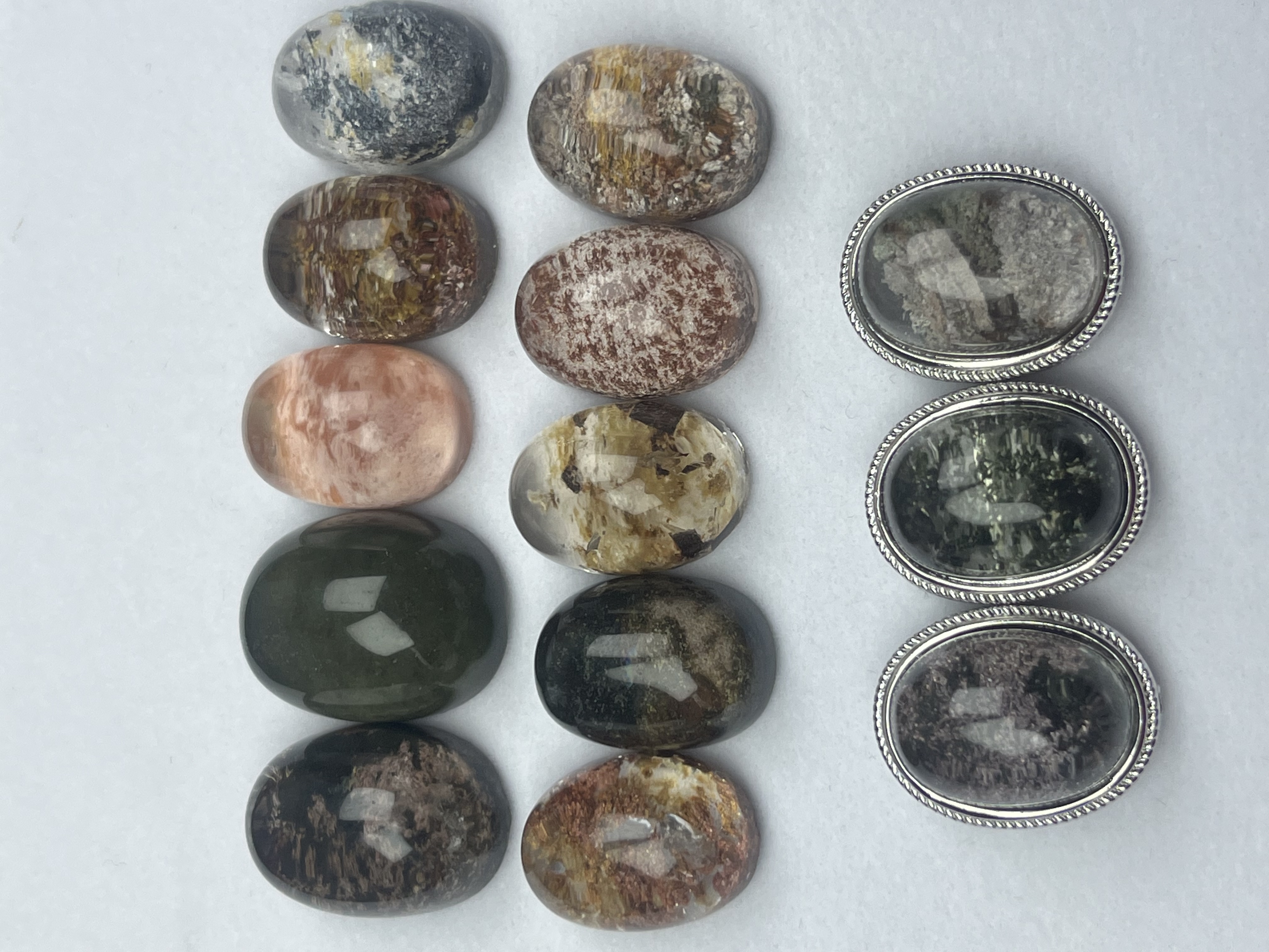 天然水晶蛋面散珠随型多色手工彩色紫色镶嵌DIY配件