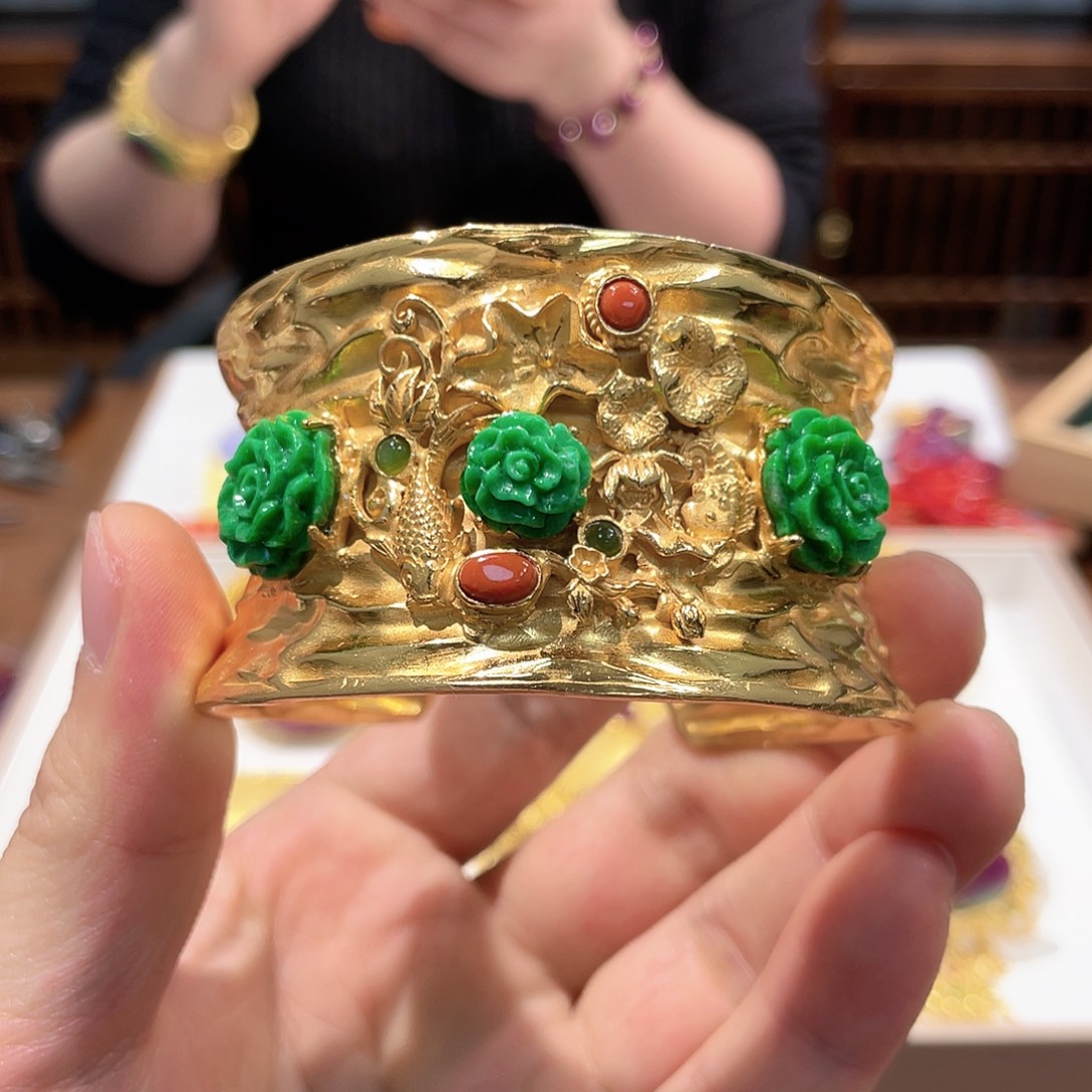 锦纶铁合金手镯满绿