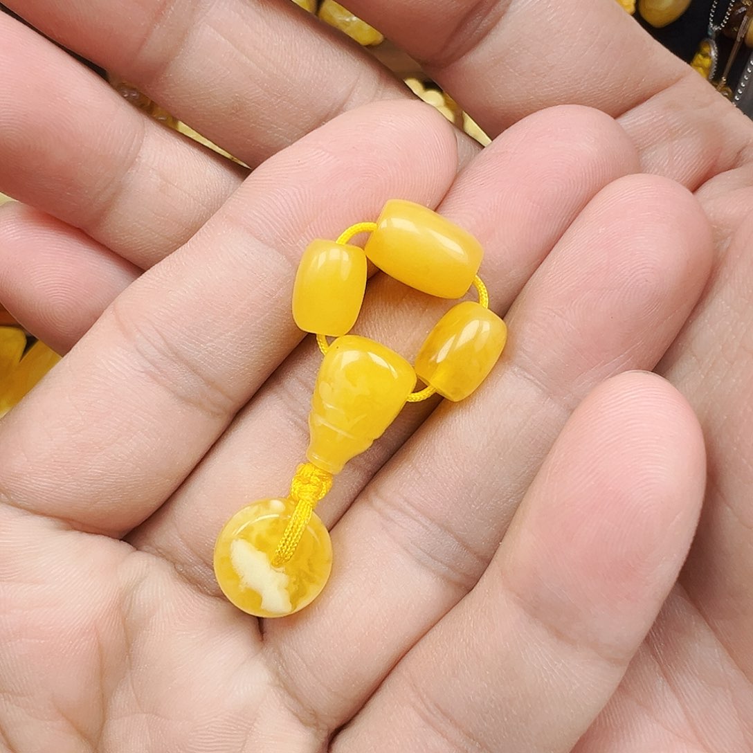 裸石蜜蜡未镶嵌三通套装，9mm厚度