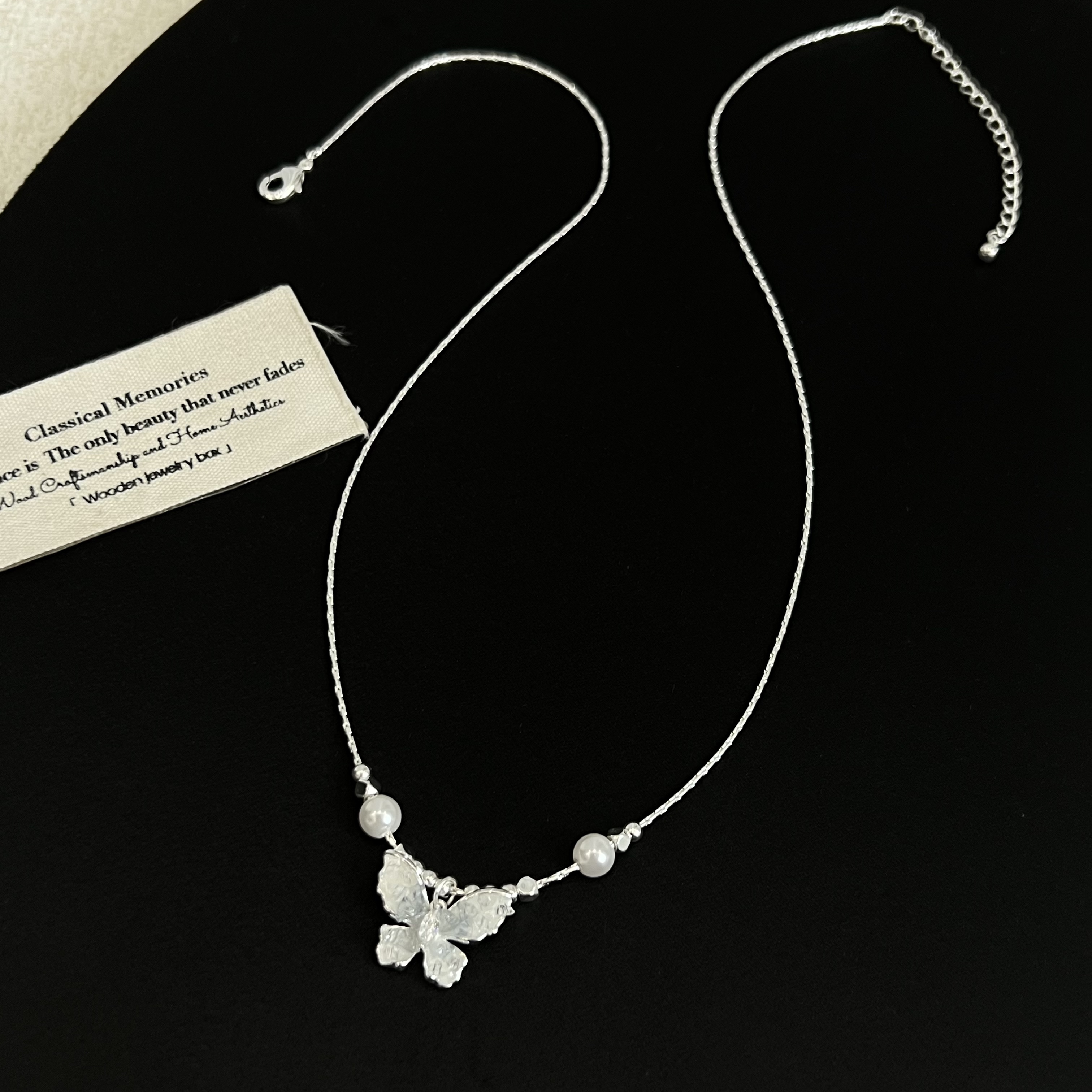 铜合金锆石项链 【闪蝶碧蓝】蝴蝶爆闪项链709