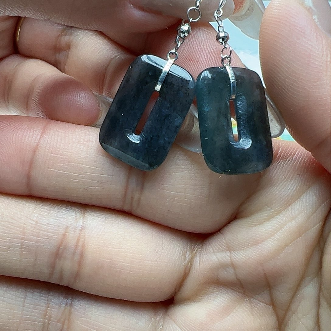 翡翠耳饰18K金镶嵌天然缅甸A货翡翠